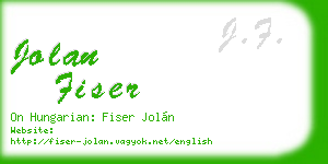 jolan fiser business card