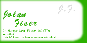 jolan fiser business card